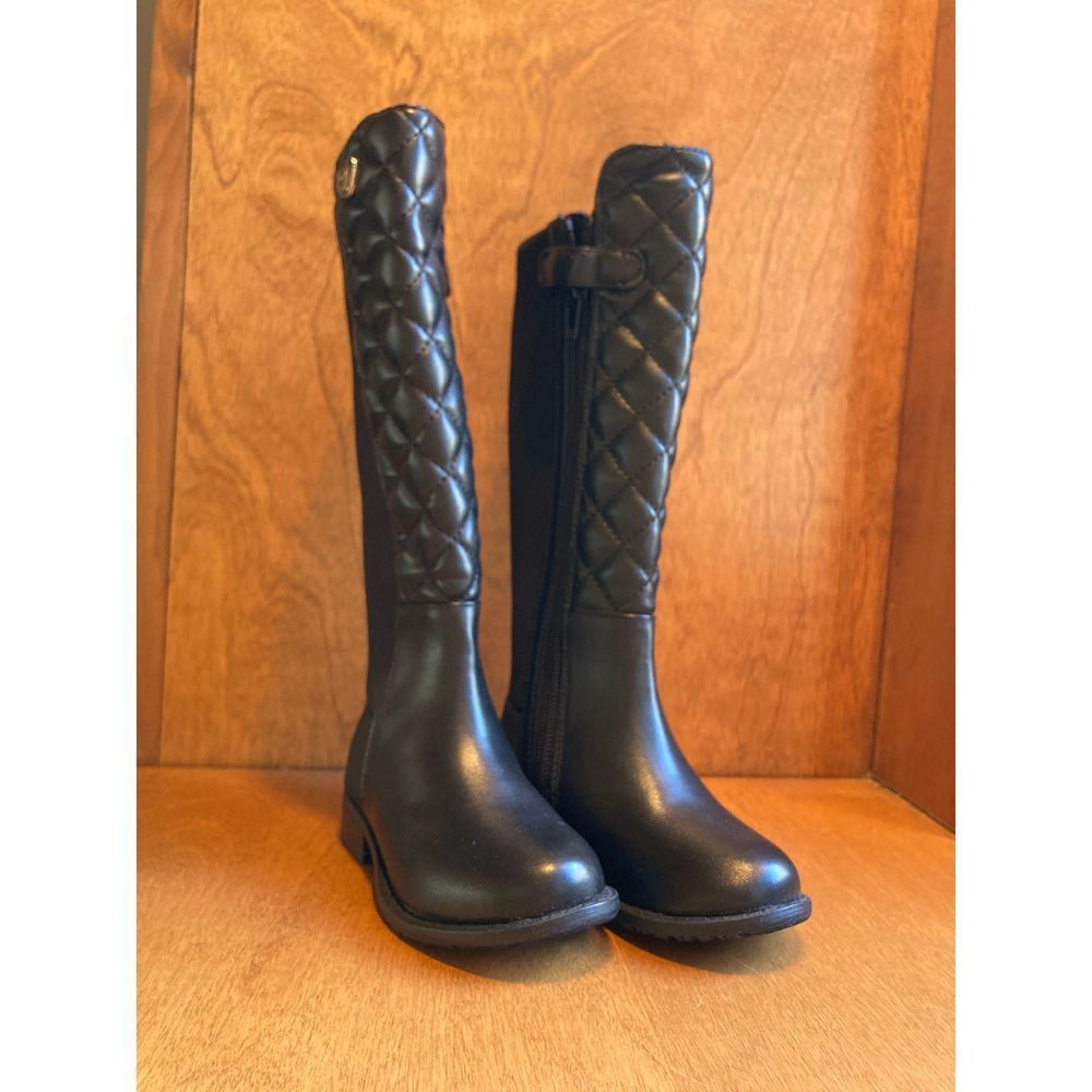 Stuart weitzman toddler 50/50 quilted black knee high boots size 5 NEW
